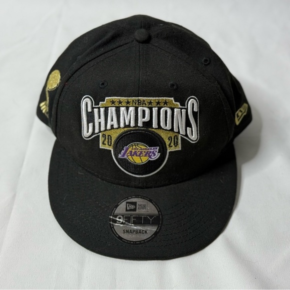 Lakers Hat 2020 Los Angeles NBA Champions 9FIFTY Black Snapback Cap New - Picture 1 of 6